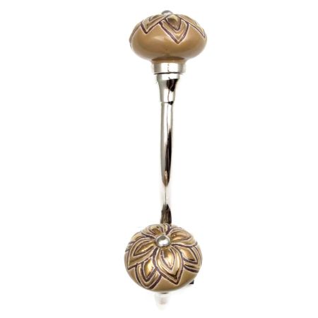 Golden Flower Ceramic Silver Iron Hook